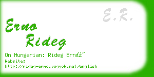 erno rideg business card